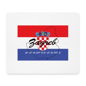 Zagreb - Hauptstadt mit GPS & Flagge - Mousepad (Querformat) - Weiß - Vorne