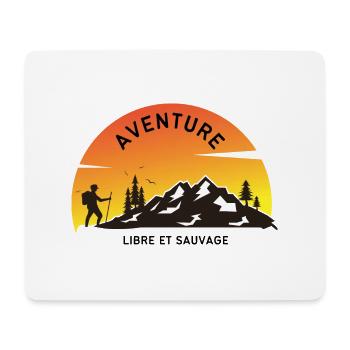Aventure, libre et sauvage, cadeau pour aventurier - Tapis de souris (format paysage) - blanc - Devant