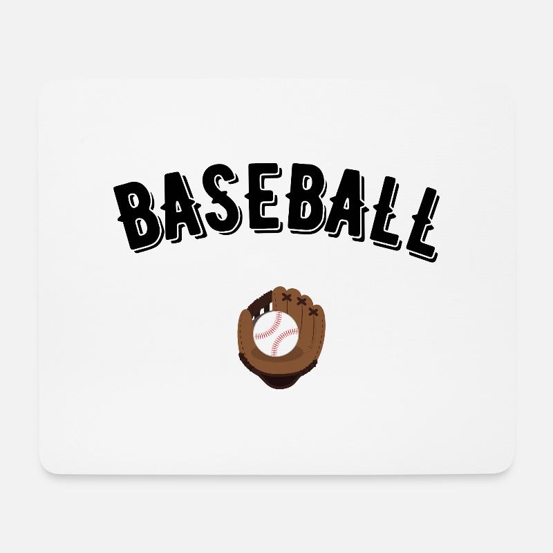 Baseball - Mousepad (Querformat) - Weiß