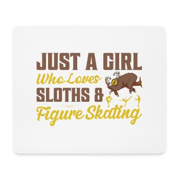 Just A Girl Who Loves Sloths & Figure Skating Skat - Mousepad (Querformat) - Weiß - Vorne