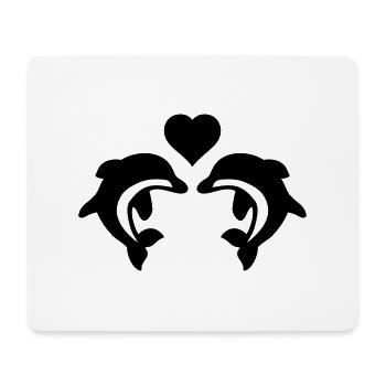 dolphin love - Mousepad (Querformat) - Weiß - Vorne
