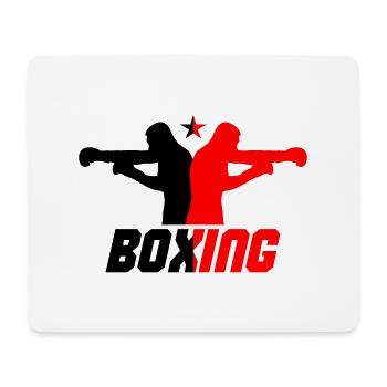 Boxe - Tapis de souris (format paysage) - blanc - Devant