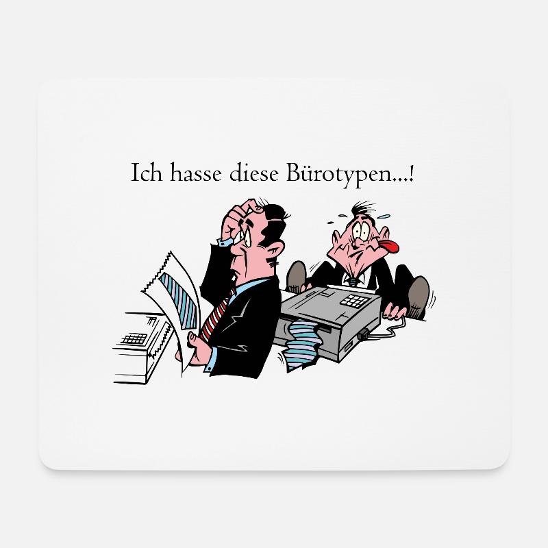 Ich hasse diese Bürotypen...! - Mousepad (Querformat) - Weiß