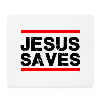jesus saves - Mousepad (Querformat) - Weiß - Vorne