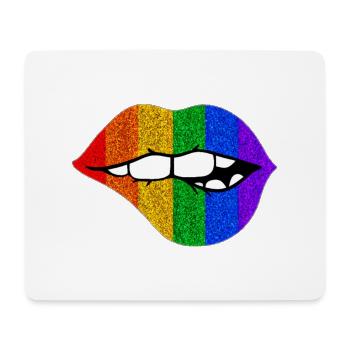 LGBTQ+ LIPS BITING PRIDE - Mouse Pad (horizontal) - white - Front