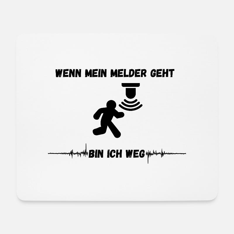 Wenn mein Melder geht bin ich weg - Mousepad (Querformat) - Weiß