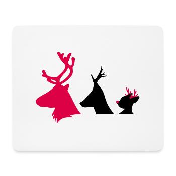 Weihnachtliche Hirschköpfe - Mousepad (Querformat) - Weiß - Vorne