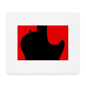 Schwarze Rockgitarre Silhouette - Mousepad (Querformat) - Weiß - Vorne