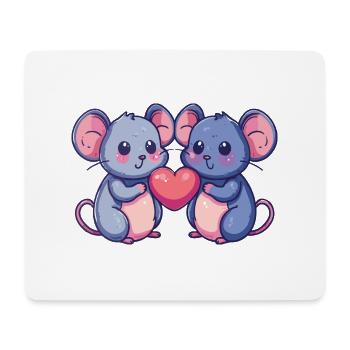 Maus Paar Liebe Couple Verliebt - Mousepad (Querformat) - Weiß - Vorne