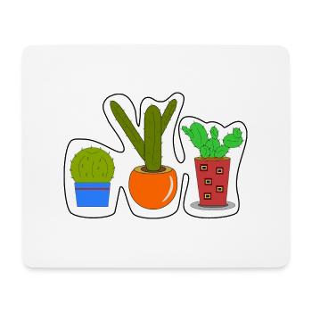 Autocollant Cactus - Tapis de souris (format paysage) - blanc - Devant