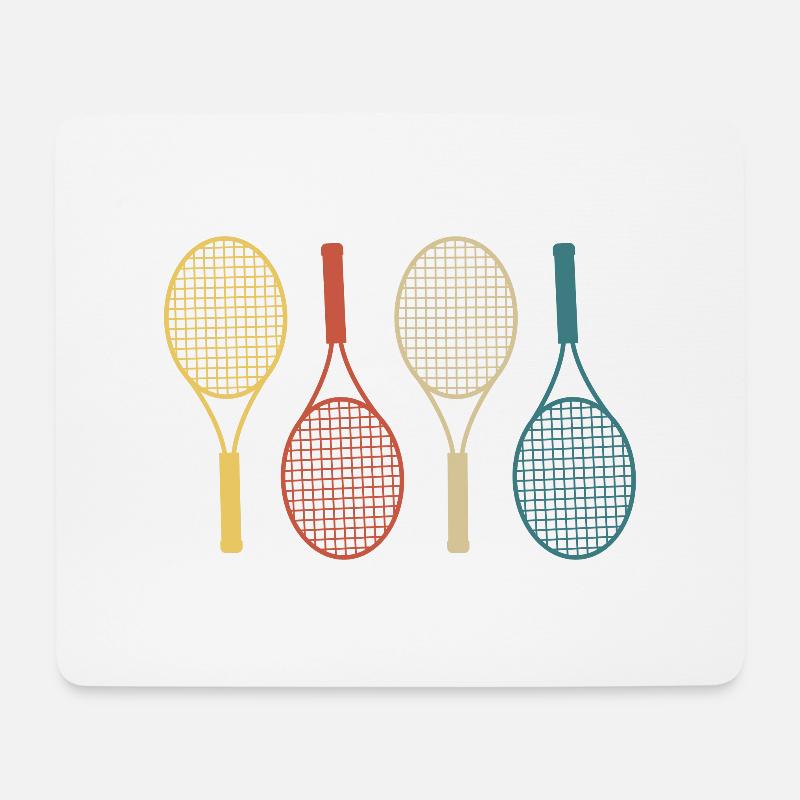 Vintage Retro Tennisschläger - Mousepad (Querformat) - Weiß