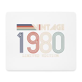 Vintage 1980 Cadeau Anniversaire - Millésime 1980 - Tapis de souris (format paysage) - blanc - Devant