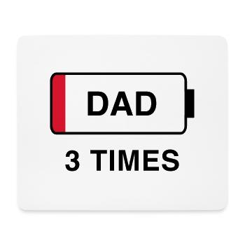 Papa 3 mal - Mousepad (Querformat) - Weiß - Vorne
