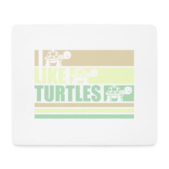 I Like Turtles Cute Tortoise Love Turtle Lover - Mouse Pad (horizontal) - white - Front
