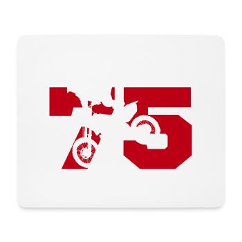 Moto 75 biker - Mouse Pad (horizontal) - white - Front