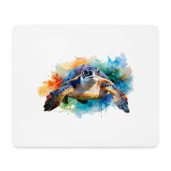 A water turtle in colorful watercolor style - Mouse Pad (horizontal) - white - Front