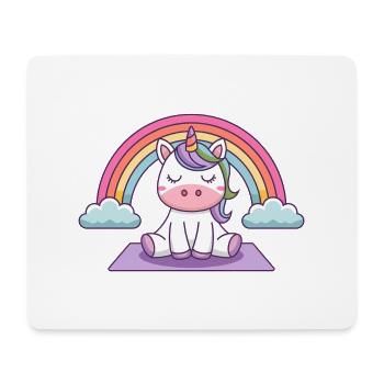 licorne de yoga - Tapis de souris (format paysage) - blanc - Devant