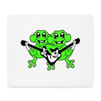Frogs Guitar Band Cute Two Frog Friends Team - Tapis de souris (format paysage) - blanc - Devant