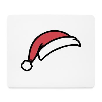 Chapeau de Père Noël - Tapis de souris (format paysage) - blanc - Devant