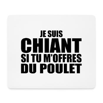 Man Who Adores: Chicken. Funny Design Humor - Mouse Pad (horizontal) - white - Front