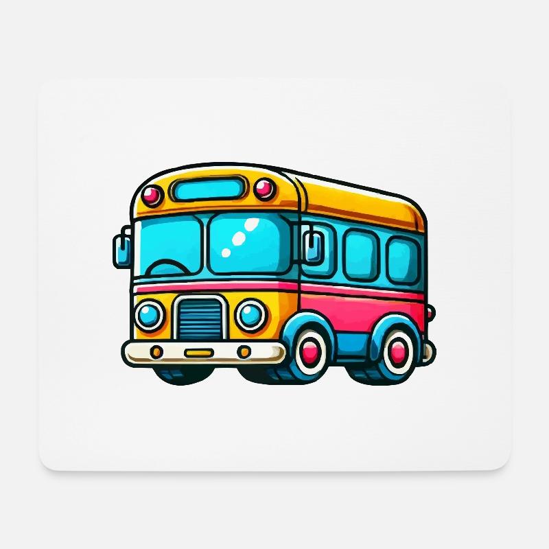 bus comic - Mousepad (Querformat) - Weiß