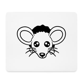 Maus Wand Loch Mauseloch Guckt Süß Lustig Comic - Mousepad (Querformat) - Weiß - Vorne