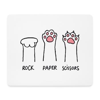 Pet Rock Papier Ciseaux - Tapis de souris (format paysage) - blanc - Devant