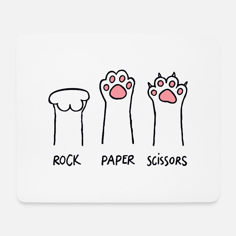 Pet Rock Paper Scissor - Mouse Pad (horizontal) - white