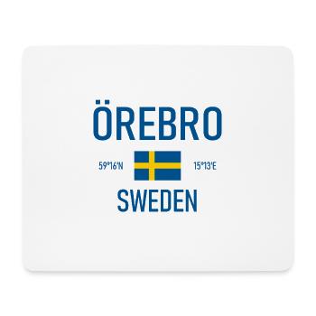 Örebro - Sweden - Sverige - Flag - Coordinates - Mouse Pad (horizontal) - white - Front