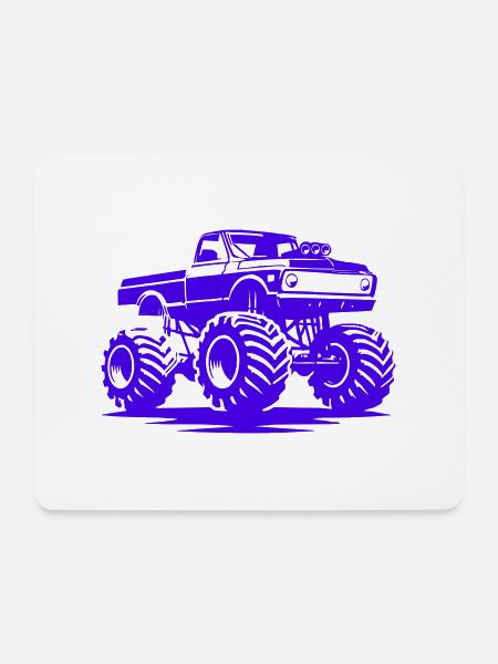 truck monstertruck - Mousepad (Querformat) - Weiß