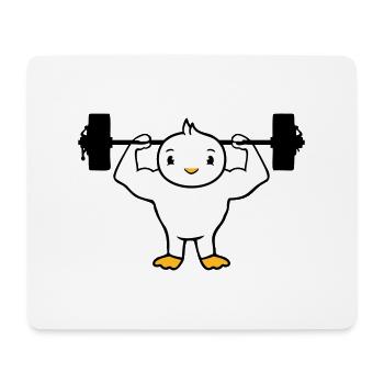 Bird Bodybuilder Weightlifting Strong Gym Fitness - Mouse Pad (horizontal) - white - Front