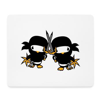 2 Birds Ninja Fighter Assassin Sword Ninja Star - Mouse Pad (horizontal) - white - Front