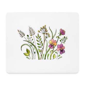 Blumen - Mousepad (Querformat) - Weiß - Vorne