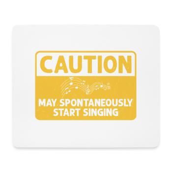Attention peut spontanément commencer à chanter Chanteur Kar - Tapis de souris (format paysage) - blanc - Devant