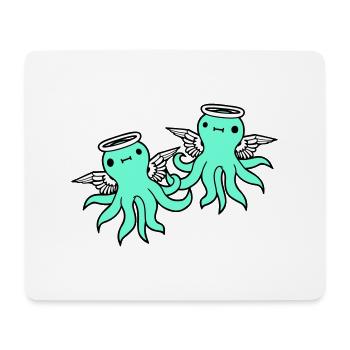 2 Oktopus Engel Team Freunde Flügel Heiligenschein - Mousepad (Querformat) - Weiß - Vorne