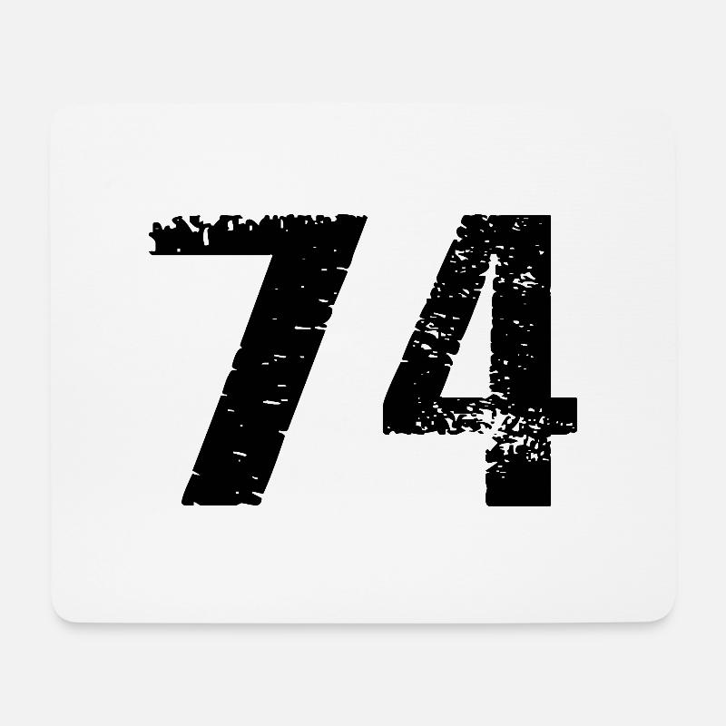 74 Zahl Trikot - Mousepad (Querformat) - Weiß