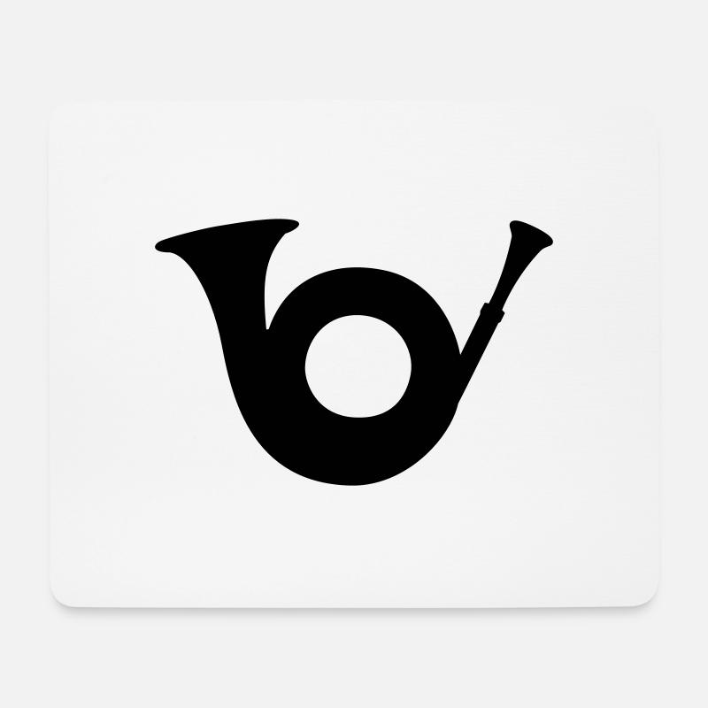 Jagdhorn - Mousepad (Querformat) - Weiß