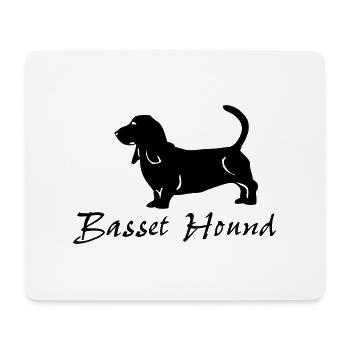 bassethound001 - Tapis de souris (format paysage) - blanc - Devant