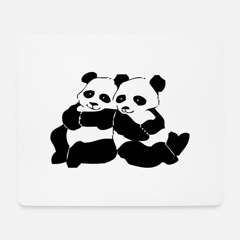 Panda - Mousepad (Querformat) - Weiß