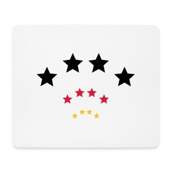4 Sterne für Schwarz rot gold / 4 stars (3c) - Mousepad (Querformat) - Weiß - Vorne