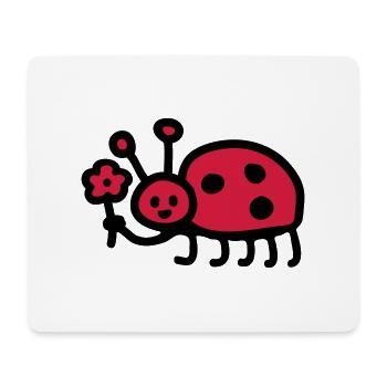 Coccinelle - Fleur - Tapis de souris (format paysage) - blanc - Devant