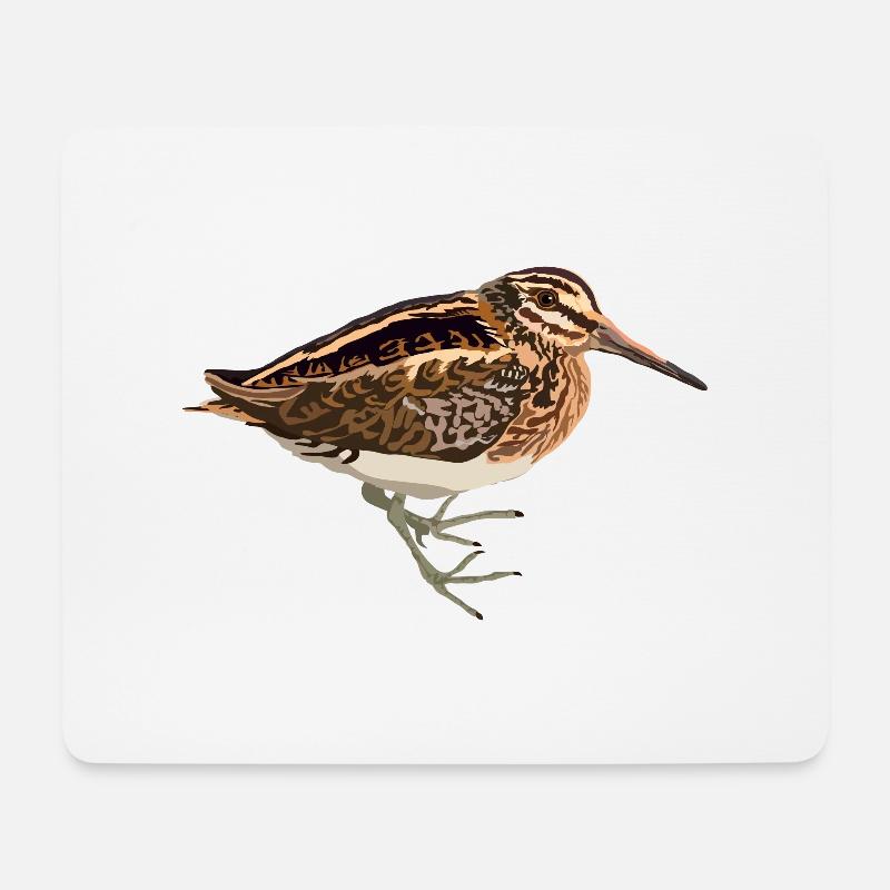 Zwergschnepfe - Mousepad (Querformat) - Weiß