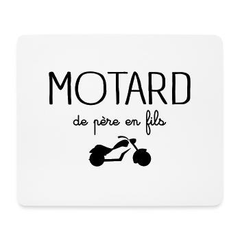 Motard De Père En Fils - Tapis de souris (format paysage) - blanc - Devant