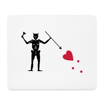 Pirate Flag of Blackbeard (Edward Teach) - Mouse Pad (horizontal) - white - Front