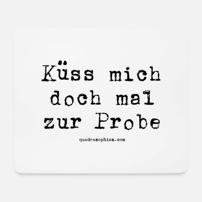 Küss mich - Mousepad (Querformat) - Weiß