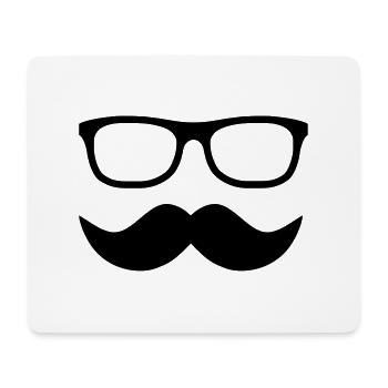 moustache - Tapis de souris (format paysage) - blanc - Devant
