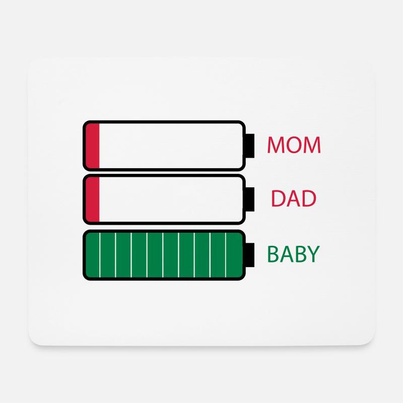 Eltern erschöpft Batterie leer - Mousepad (Querformat) - Weiß