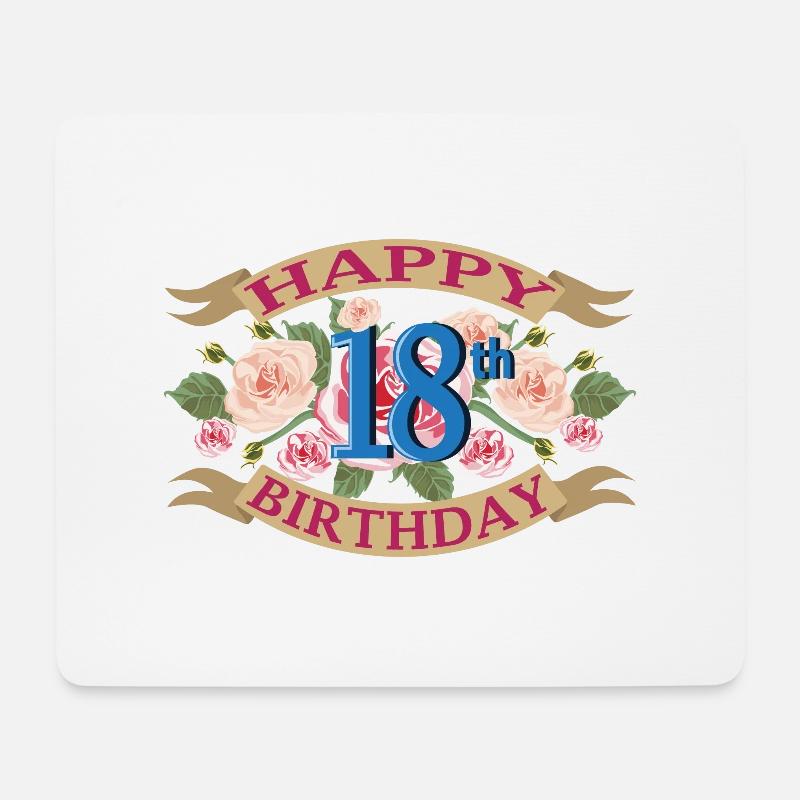 Herzlichen Glückwunsch zum 18 Geburtstags - Mousepad (Querformat) - Weiß