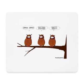 Uhus - Mousepad (Querformat) - Weiß - Vorne