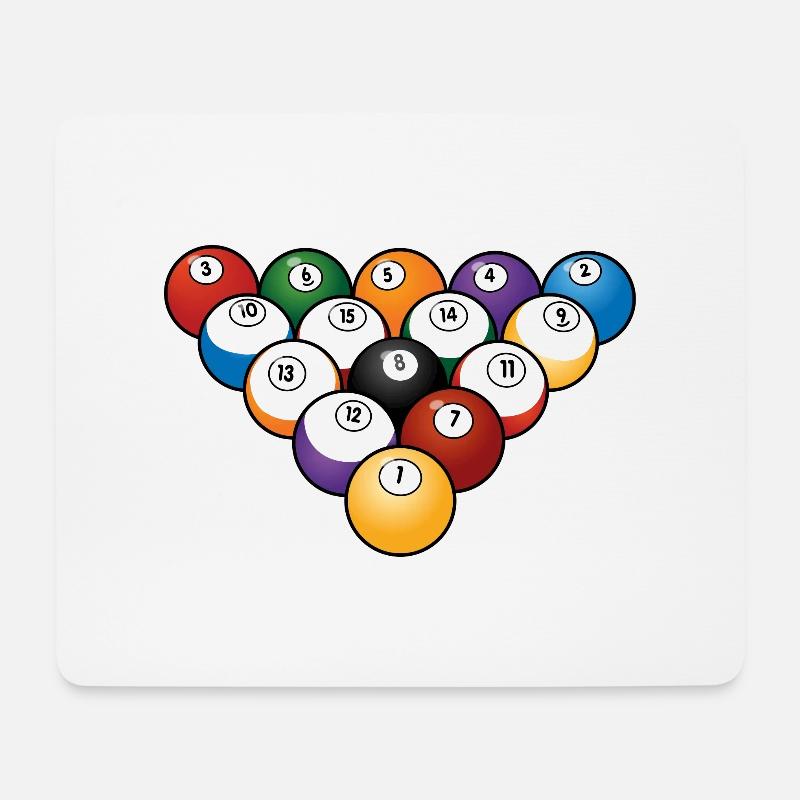 Billard - Mousepad (Querformat) - Weiß
